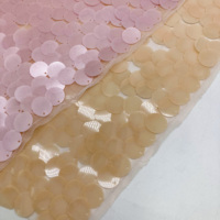 Rose brillant et Champagne couleurs feuille 100% Polyester broderie paillettes dentelle tissu tissu pour robe de femme