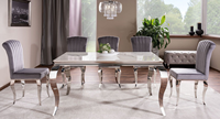 Table à manger italienne légère de luxe en forme de serpent pour 6-8 personnes style design moderne