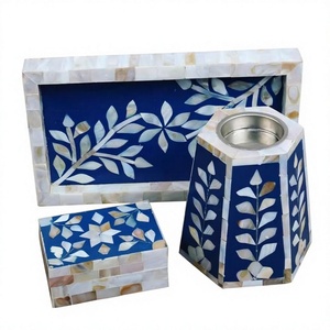 Elegant Handmade Mother Pearl Mubkhar Incense Burner Set Pearl Glow Design Luxurious Religious Eco-Friendly <b>Home</b> Hotel Ramadan - Product Image 1