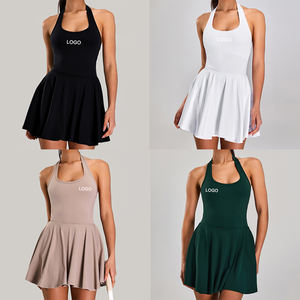 Sportjurken Active Wear Hoge Kwaliteit Golfkleding Tenniskleding <span class=keywords><strong>2</strong></span>-in-1 Rokken Halter Jurk Tennisjurk met Shorts - Product Image 2