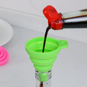 Silicone Collapsible Funnel Wide Mouth Oil Wine Pouring Kitchen Household Small Telescopic Folding Funnel Blue Green Pink White - Product Image 4