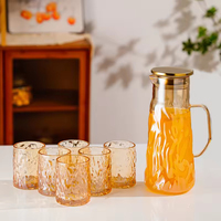 Ensemble de pichets à bière en verre borosilicate de haute qualité, couleur ambre, avec logo personnalisé, design moderne, passe au lave-vaisselle, grande capacité