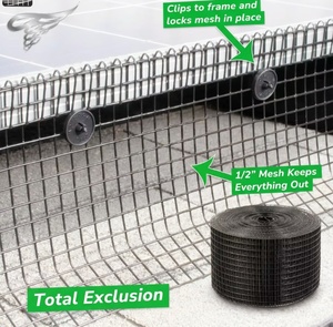 1.5mm Heavy Duty Vinyl Black PVC Coated Galvanized Steel Welded <strong>Wire</strong> <strong>Mesh</strong> 6"x100ft Solar Panel Bird Deterrent Critter Guard - Product Image 1