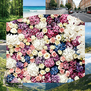 Real Touch Handmade Silk <b>Flower</b> <b>Wall</b> Mat for Traffic Signal Equipment Backdrop - Product Image 6