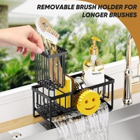 Support de lavabo en forme de visage souriant, porte-brosse amovible, porte-éponge, essentiels et gadgets de cuisine pour évier