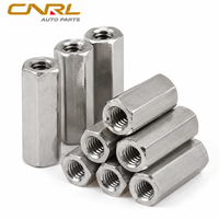 RuiLi 304 Stainless Steel Hex Long Nut M3-M24 Metric Coupling Double Internal Threaded Connector Fastener Heavy Duty Hardware