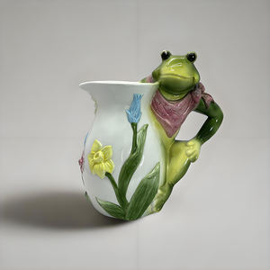 Théière grenouille en céramique avec couvercle théière en forme de grenouille théière grenouille décoration pour cadeaux ou usage domestique - Product Image 5