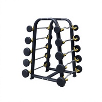 Kit Commercial de 5 Paires de Barres de Curl à Bras Fixes avec Support de Barre et Petite Structure en Caoutchouc Modèle 8.24 Shandong