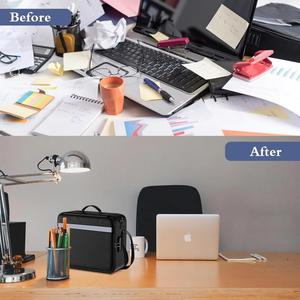 Sac de documents OEM étanche et ignifuge, coffre-fort domestique, boîte à dossiers ignifuge avec serrure pour un stockage sécurisé des fichiers d'ordinateur portable, passeports et documents importants - Product Image 3