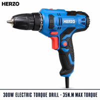Perceuse à Main Électrique Portable HERZO 220V à Couple Élevé 300W, Capacité de Perçage 10 mm, Perceuse Électrique à Couple 35N.m