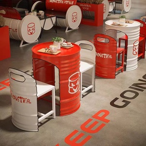 Phong cách công nghiệp hội trường thanh bảng và ghế thiết lập mở rộng kim loại sắt <span class=keywords><strong>Antique</strong></span> modern dầu Xô sofa cho khách sạn ngoài trời biệt thự - Product Image 3