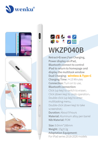 WENKU WK040B Nouveau stylet actif pour <span class=keywords><strong>iPad</strong></span> <span class=keywords><strong>Air</strong></span>, double chargement USB-C, chargement magnétique sans fil, compatible avec la fonction Palm Rejection - Product Image 2