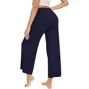 Pantalones de Yoga para Mujer al por Mayor, Pantalones Palazzo Suaves de Cintura Alta, Viscosa de Bambú, Tallas S a XXL - Product Image 3