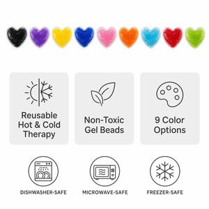 Compresse de gel réutilisable en forme de <span class=keywords><strong>cœur</strong></span>, thérapie chaude et froide, flexible pour soulager la douleur et les blessures, compresse de gel chaude et froide pour enfants et adultes - Product Image 5