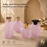 Botol Parfum Mewah 100ml Desain Arab Tidak Beraturan Sudut Melengkung, Botol Kaca Ungu Doff Isi Ulang Semprotan Mewah