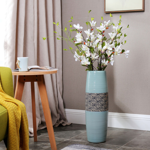 Vase de sol en verre blanc de style moderne européen de 50cm décor à la maison salon chambre meuble TV conception Simple fleurs séchées Art <span class=keywords><strong>déco</strong></span> - Product Image 4