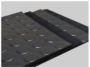Custom Cut Black Round Buckle Anti-Slip Rubber <b>Mat</b> 3-8mm Waterproof Wear-Resistant Livestock Use 65 ShoreA Hardness - Product Image 1