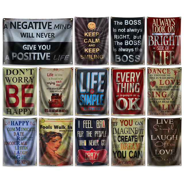Catchphrase Flag Quotes Words Aphorism Decoration Fantasy Fabric Poster Wall Art Vintage Sign Motor Car Man Cave Pub Club Bar