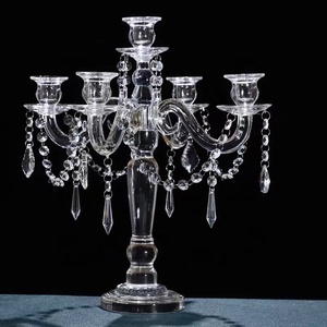 Lussuoso <span class=keywords><strong>Candelabro</strong></span> in Cristallo Alto e Trasparente per Decorazioni Matrimoniali - Product Image 2