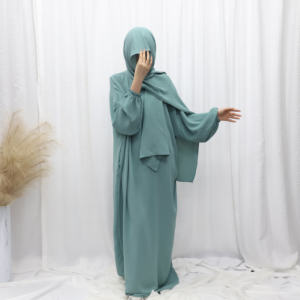 Abito da Preghiera Musulmano Mukena Abaya di Lusso da Donna 2 Pezzi con Hijab Stile Dubai Modesto Jilbab da Viaggio all'Ingrosso Nuovo Stile 2025 - Product Image 3