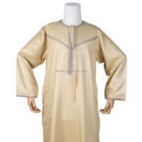 Mode été omanais manches plates moins cher robe arabe musulmane caftan Jubah Abaya Jalabya ethnique Lelaki Thobe vêtements islamiques
