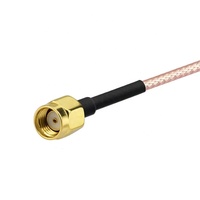 Cable RF RG316 con conector RP-SMA macho recto a conector RP-SMA hembra con junta tórica impermeable, cable flexible de 10 cm de longitud