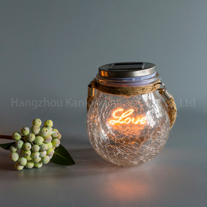 Nouveau papillon lune coeur amour à l'intérieur simulé fissure boule bocal en verre suspendu panneau solaire lumière de <span class=keywords><strong>jardin</strong></span> - Product Image 5