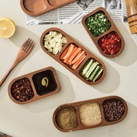 Plateau de service en bois d'acacia, bois massif, plateau haut de gamme pour le petit-déjeuner, le barbecue, le fondue, les cornichons, les assaisonnements, Chaozhou