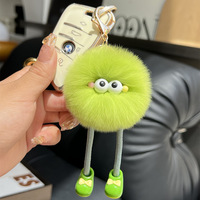 Groothandel Schattige Cartoon Kunstbont Langbenige Kleine Kolenbal Auto Sleutelhanger Bal Kleine Hangende Pluche Tas Charm Figuur Pop