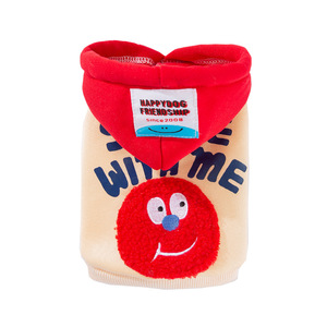 เสื้อฮู้ดสัตว์เลี้ยงมีฮู้ดหน้ายิ้มน่ารักทันสมัยสำหรับสุนัขที่มีเชือกรูดและซับในขนแกะมีฮู้ดให้ความอบอุ่นในฤดูหนาวและฤดูใบไม้ร่วง - Product Image 6