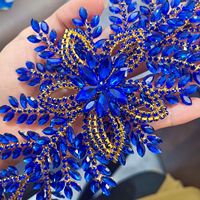 Coloré 3D fil dentelle brodé Organza flore cristal strass corsage robe Applique à la main Sexy robe de demoiselle d'honneur mariage