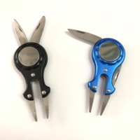 Accessoires de golf, outil de réparation de divots pliable multifonction en métal, marqueur de balle personnalisé avec logo