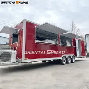 Chariot mobile de restauration rapide de crème glacée de pizza à vendre camion de restauration rapide de remorque de nourriture de friteuse