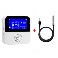 Capteur de température et d'humidité WiFi pour intérieur, écran LCD, thermomètre numérique, hygromètre, application Smart Life, contrôle à distance, montage mural