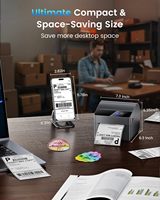 Imprimante d'étiquettes d'expédition USB A64M avec bac à papier intégré, thermique 4x6, pour les petites entreprises et les colis d'expédition