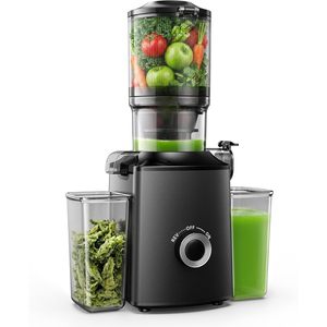 Euhome Cold Press Juicer 5.1 Inch Wide Chute 400W Slow Masticating Extractor Machine For <b>Fresh</b> <b>Vegetable</b> Fruit Juice - Product Image 1
