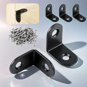 L Bracket Corner Bracket Set,<b>Metal</b> L Brackets For Shelves Wood Furniture Cabinets Chairs Drawers With 20 Screws - Product Image 1