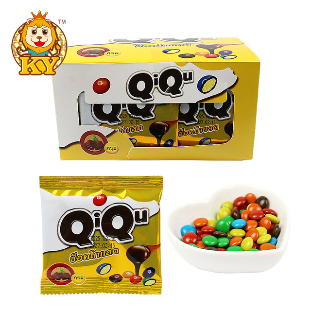 Wholesale Colorful Crisp Bittersweet Chocolate Bean Solid Candy Ball Additional Ingredient Chocolate