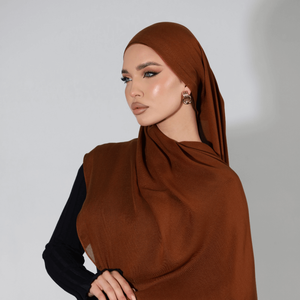 2025 suave ligero bambú Natural Modal Hijab bufanda transpirable algodón y poliéster Jersey para mujeres musulmanas - Product Image 1