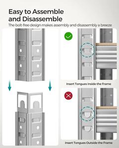 Estantería de Acero Resistente de 90 cm de Ancho y 5 Niveles, Capacidad de Carga de 175 kg, Unidad de Estantería Galvanizada - Product Image 6