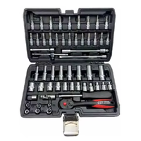GTYPRO 56 pièces, jeu de douilles à cliquet, ensemble d'outils de clé, boîte d'outils mécaniques, Kit CR-V 1/2 1/4 3/8, ensemble de matériel, herbalentas 56 pièces