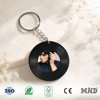 Llavero NFC ABS Personalizado con Mini CD, Programable para Reproducir Música con un Toque, Anillo de Llavero con Foto Personalizada para Regalos de Merchandising para Fans