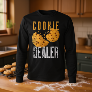 T-shirt à manches longues Cookie Dealer pour équipe de boulangerie, pâtissier, vente de pâtisseries - Product Image 3