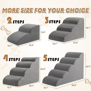 Haustiertreppe mit Abnehmbaren Schaumstoffstufen für Kleine Hunde, Vakuumversion zum Erklimmen von Sofas und Betten, Geneigte Hundeleiter ohne Montagebedarf - Product Image 2