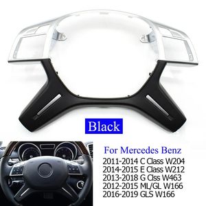 Kit de modification intérieure pour Mercedes-Benz ML W166 GL X166, cadre de garniture de volant en ABS noir, argent, fibre de carbone - Product Image 3