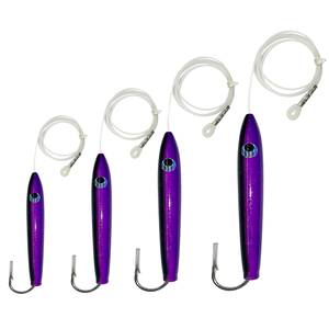 Esche in Legno di Cedro da 4, 6, 8, 10 Pollici per Pesca a Traina di Tonno e Mahi - Naturali, Zucchini, Viola, Blu/Bianco e Rosso/Bianco - Product Image 4