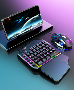 Ensemble de câbles de jeu mobile 5-en-1 T-WOLF TF950 pour joueurs, clavier à une main 40 touches, convertisseur souris, tapis de souris, support de téléphone, rétroéclairage LED - Product Image 5