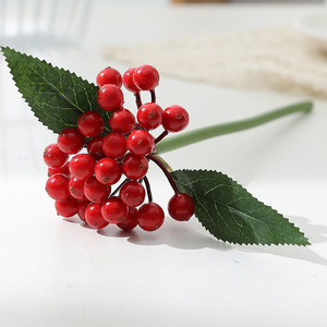 <span class=keywords><strong>H886</strong></span> Ramilletes de Flores y Frutas Artificiales de Estilo Europeo, Decoraciones Navideñas y Accesorios Florales, Arándanos, Peonías, Bayas - Product Image 2