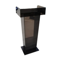 Atril de Iglesia Moderno de Plexiglás TOYIN, Atril de Acrílico Lucite con Panel de Aluminio Plateado