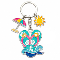 Porte-clés promotionnels Seychelles personnalisés avec logo, en alliage de zinc et émail souple, thème tropical tendance, souvenir de vacances, directement de l'usine marine